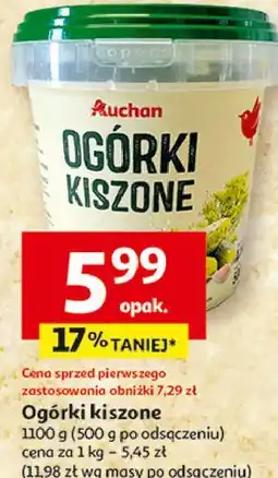 Auchan Ogórki kiszone oferta