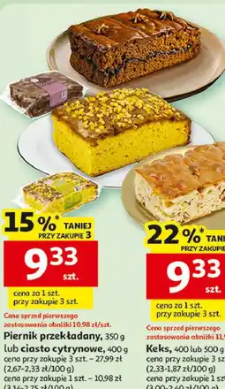 Auchan Piernik przekładany, 350 g lub ciasto cytrynowe, 400 g oferta