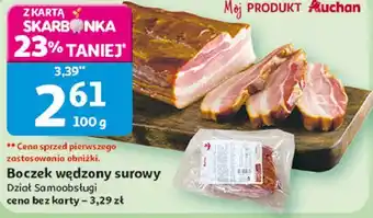 Auchan Boczek wędzony surowy oferta