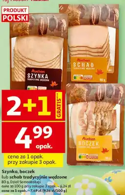 Auchan Szynka, boczek lub schab tradycyjnie wędzone oferta