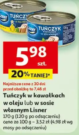 Auchan Tuńczyk w kawałkach w oleju lub w sosie własnym oferta