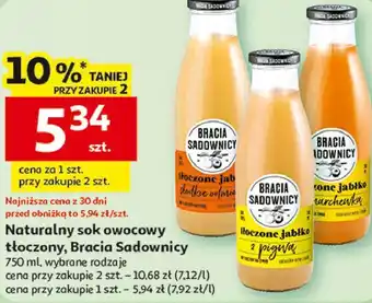 Auchan Naturalny sok owocowy tłoczony, Bracia Sadownicy oferta