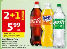 Auchan Napój Coca-Cola, Fanta lub Sprite, 1,5 l, wybrane rodzaje oferta