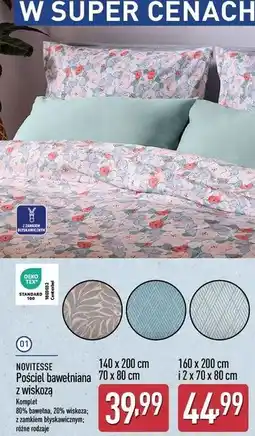 ALDI Komplet pościeli bawełnianej z wiskozą 160 x 200 + 2x 70 80 cm Novitesse oferta