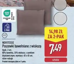 ALDI Poszewki bawełniane z wiskozą 40 x cm Novitesse oferta