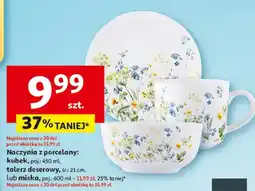 Auchan Naczynia z porcelany: kubek, talerz deserowy lub miska oferta