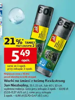 Auchan Worki na śmieci z taśmą flex&strong Jan Niezbędny oferta