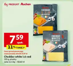 Auchan Cheddar white lub red plastry oferta