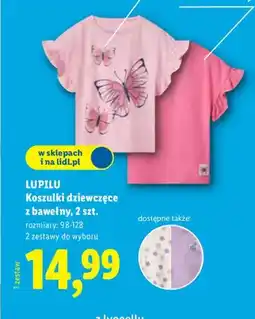 Lidl Koszulki dziewczęce z bawełny 2 szt oferta