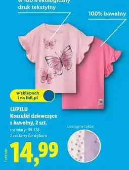 Lidl LUPILU Koszulki dziewczęce z bawełny, 2 szt oferta