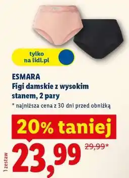 Lidl ESMARA Figi damskie z wysokim stanem, 2 pary oferta