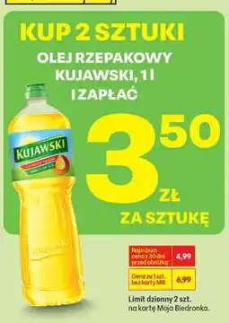 Biedronka Olej rzepakowy Kujawski, 1l oferta