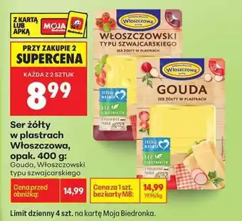 Biedronka Ser żółty w plastrach Włoszczowa oferta
