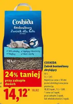 Lidl COSHIDA Żwirek bentonitowy zbrylający oferta