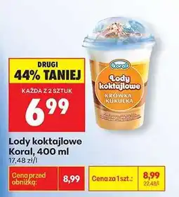 Biedronka Lody koktajlowe Koral, 400 ml oferta