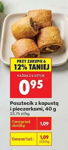 Biedronka Pasztecik z kapustą i pieczarkami , 40 g oferta