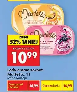 Biedronka Lody cream&sorbet Marletto, 1l oferta