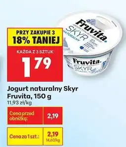 Biedronka Jogurt naturalny Skyr Fruvita, 150 g oferta