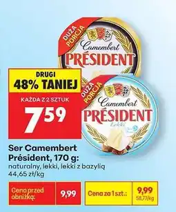 Biedronka Ser Camembert Président, 170 g oferta