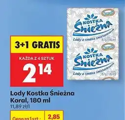 Biedronka Lody Kostka Śnieżna Koral, 180 ml oferta