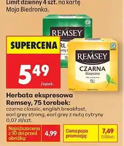 Biedronka Herbata ekspresowa Remsey 75 torebek oferta