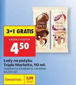 Biedronka Lody na patyku Triple Marletto 90 ml oferta