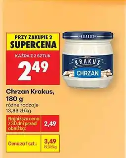 Biedronka Chrzan Krakus , 180 g oferta