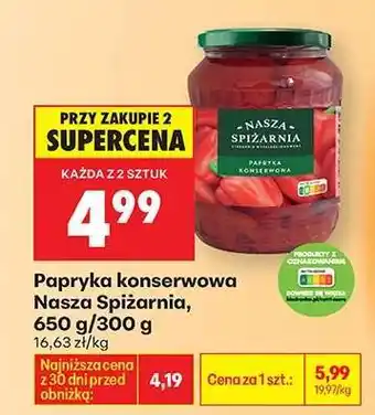 Biedronka Papryka konserwowa Nasza Spiżarnia, 650 g/300 g oferta