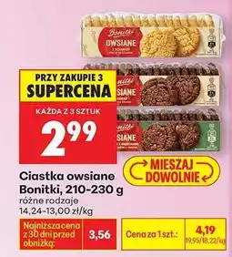 Biedronka Ciastka owsiane Bonitki, 210-230 g oferta
