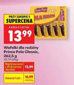 Biedronka Wafelki dla rodziny Prince Polo Classic 262,5 g oferta