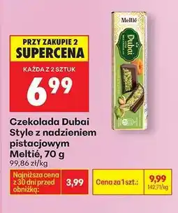 Biedronka Czekolada Dubai Style z nadzieniem pistacjowym Meltie, 70 g oferta