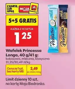 Biedronka Wafelek Princessa Longa 40 g-41 g oferta