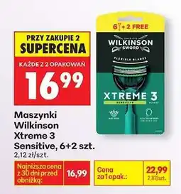 Biedronka Maszynki Wilkinson Xtreme 3 Sensitive, 6+2 szt oferta