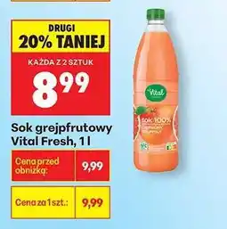 Biedronka Sok grejpfrutowy Vital Fresh, 1 l oferta
