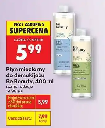 Biedronka Płyn micelarny do demakijażu Be Beauty, 400 ml oferta
