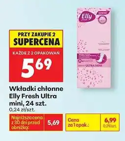 Biedronka Wkładki chłonne Elly Fresh Ultra mini, 24 szt oferta