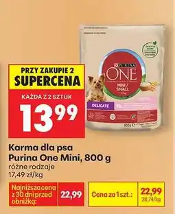 Biedronka Karma dla psa Purina One Mini 800 g oferta