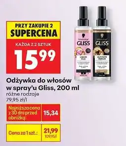 Biedronka Odżywka do włosów w spray'u Gliss, 200 ml oferta