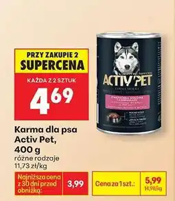 Biedronka Karma dla psa Activ Pet, 400 g oferta