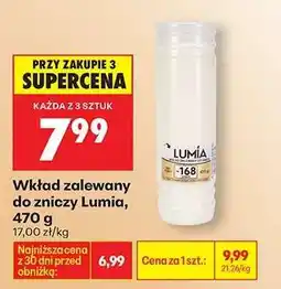 Biedronka Wkład zalewany do zniczy Lumia, 470 g oferta
