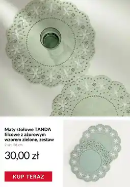 Homla Maty stołowe TANDA filcowe z ażurowym wzorem zielone, zestaw oferta