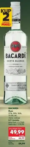 Kaufland BACARDI Rum 27%, 32%, 35%, 37,5% alk., różne rodzaje 0,7 l butelka oferta
