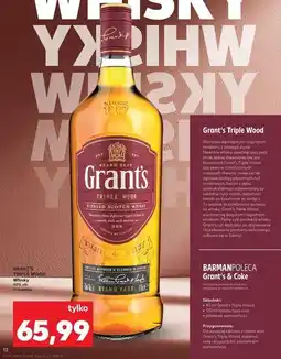 Kaufland Grant's Triple Wood Whisky 40% alk. 1 l butelka oferta