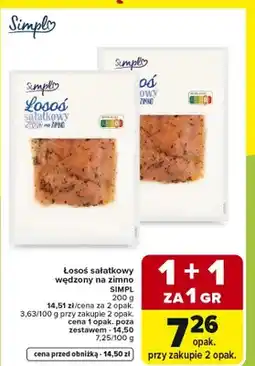 Carrefour Łosoś sałatkowy wędzony na zimno oferta