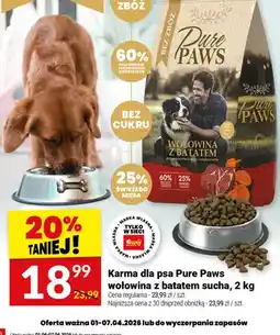 Twój Market Karma dla psa Pure Paws wołowina z batatem sucha oferta