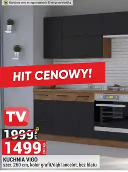 Merkury Market Kuchnia Vigo szer. 260 cm, kolor grafit/dąb lancelot, bez blatu oferta