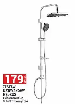 Merkury Market Zestaw natryskowy Hydros z deszczownicą 3-funkcyjna rączka oferta