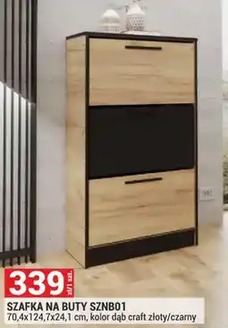Merkury Market Szafka na buty SZNB01 70,4x124,7x24,1 cm, kolor dąb craft złoty/czarny oferta