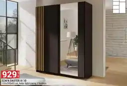 Merkury Market Szafa Daster III 10 150x200x63cm, kolor dąb/czarny, z lustrem oferta