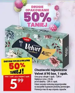 Twój Market Chusteczki higieniczne Velvet A'90 box, 1 opak oferta